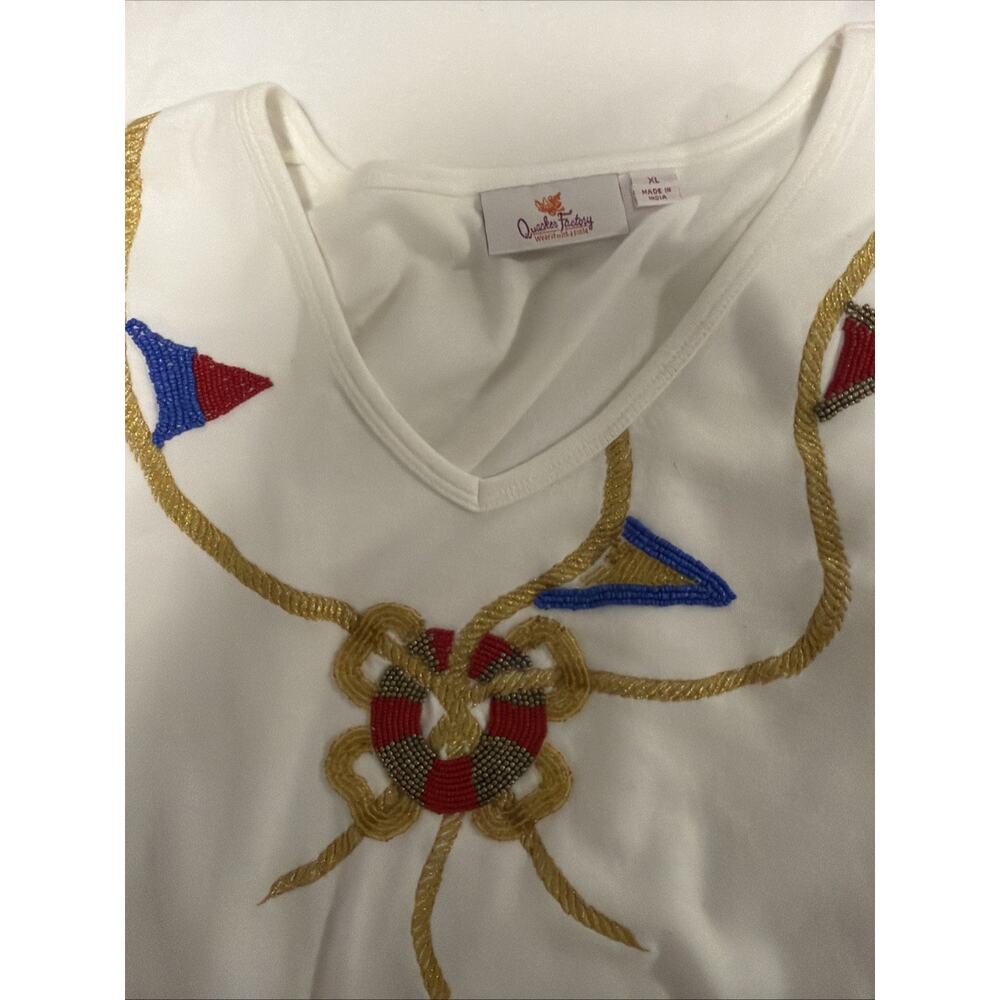 Quacker Factory Lot of 4 Women's XL Tops And Swim Cover Up Studded Nautical Star - Picture 9 of 15